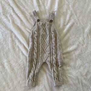 Little Planet Baby Organic Cotton Cable Knit Overalls Size 3 Months